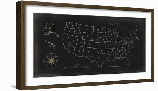 Map of The United States-Ken Hurd-Framed Giclee Print