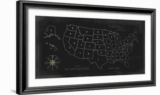 Map of The United States-Ken Hurd-Framed Giclee Print