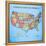 Map of the United States-Josefina-Framed Stretched Canvas