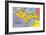 Map of the Upper Peninsula, Michigan-null-Framed Art Print