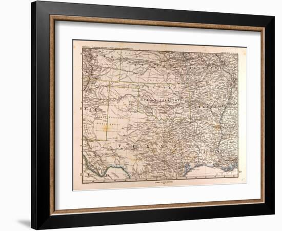 Map of the USA, 1872-null-Framed Giclee Print