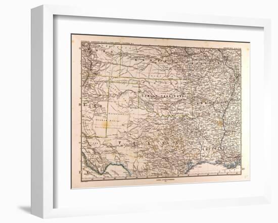 Map of the USA, 1872-null-Framed Giclee Print