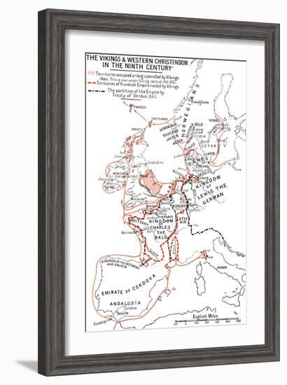 'Map of the Vikings & Western Christendom in the Ninth Century', (1935)-Unknown-Framed Giclee Print