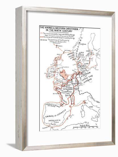 'Map of the Vikings & Western Christendom in the Ninth Century', (1935)-Unknown-Framed Giclee Print