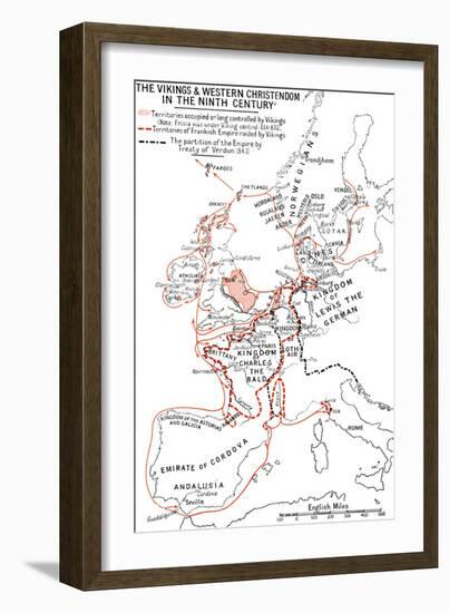 'Map of the Vikings & Western Christendom in the Ninth Century', (1935)-Unknown-Framed Giclee Print