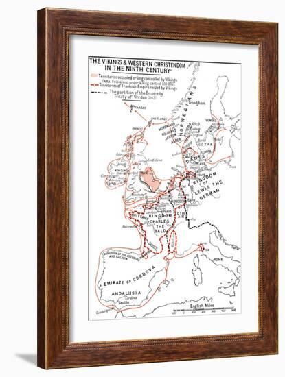 'Map of the Vikings & Western Christendom in the Ninth Century', (1935)-Unknown-Framed Giclee Print