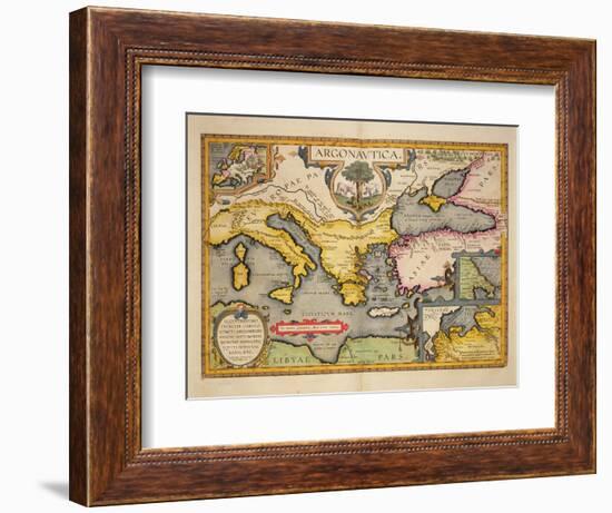 Map of the Voyage of the Argonauts, from the 'Theatrum Orbis Terrarum', 1603-Abraham Ortelius-Framed Giclee Print