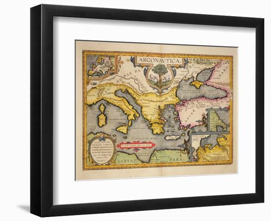 Map of the Voyage of the Argonauts, from the 'Theatrum Orbis Terrarum', 1603-Abraham Ortelius-Framed Giclee Print