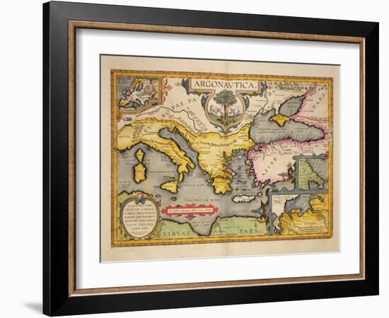 Map of the Voyage of the Argonauts, from the 'Theatrum Orbis Terrarum', 1603-Abraham Ortelius-Framed Giclee Print