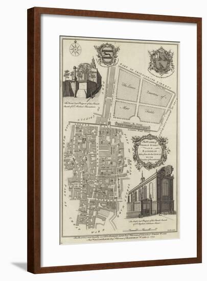 Map of the Wards of Coleman Street and Bassishaw, London-null-Framed Giclee Print
