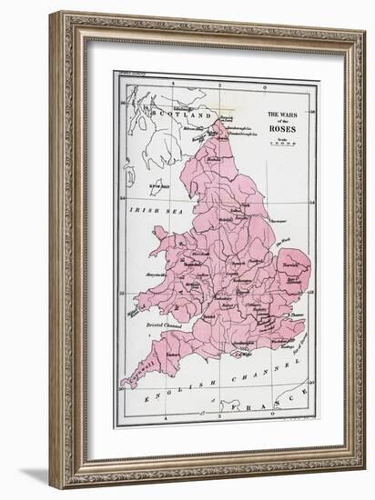 Map of the Wars of the Roses, 15th Century-null-Framed Giclee Print