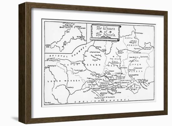 Map of the Wessex of the Novels-null-Framed Art Print