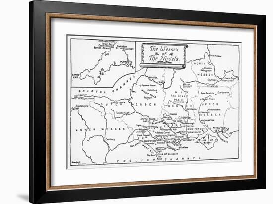 Map of the Wessex of the Novels-null-Framed Art Print