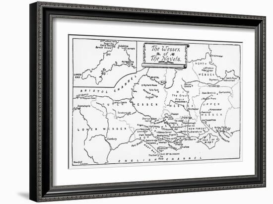 Map of the Wessex of the Novels-null-Framed Art Print