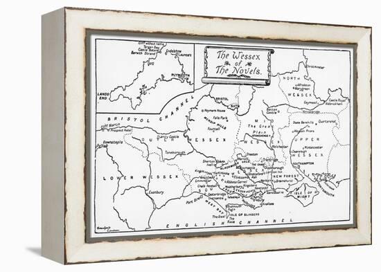 Map of the Wessex of the Novels-null-Framed Stretched Canvas