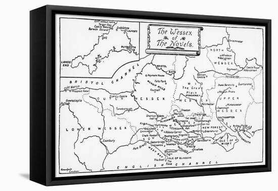 Map of the Wessex of the Novels-null-Framed Stretched Canvas