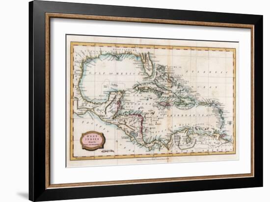 Map of the West Indies, 18th Century-Barlow-Framed Giclee Print