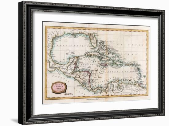 Map of the West Indies, 18th Century-Barlow-Framed Giclee Print