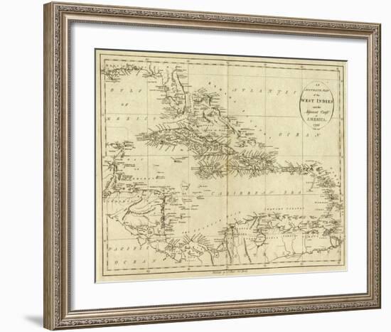 Map of the West Indies, c.1796-John Reid-Framed Art Print