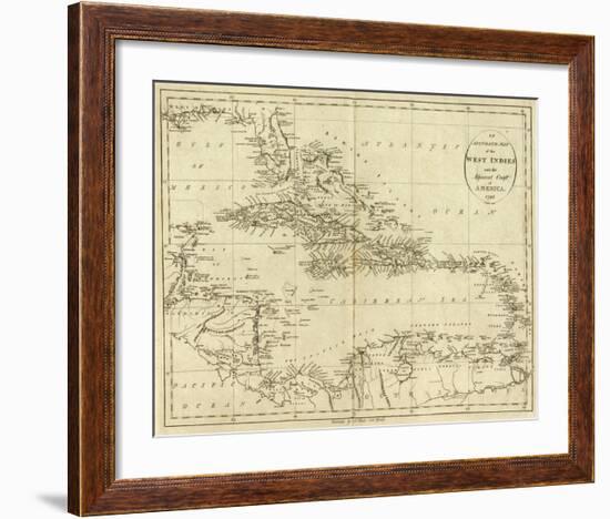 Map of the West Indies, c.1796-John Reid-Framed Art Print