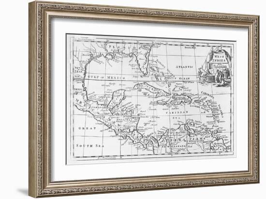 Map of the West Indies, Florida and South America-null-Framed Giclee Print