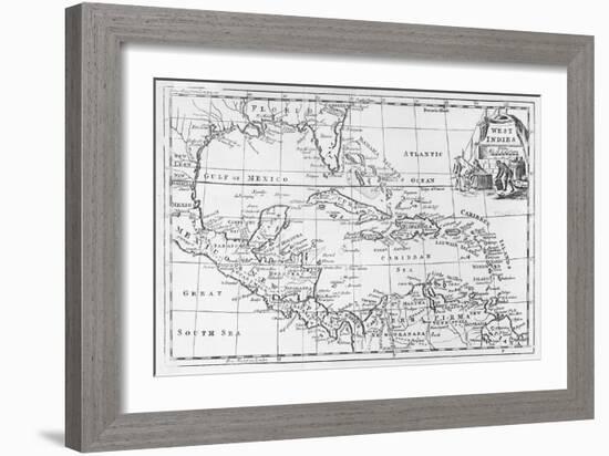 Map of the West Indies, Florida and South America-null-Framed Giclee Print