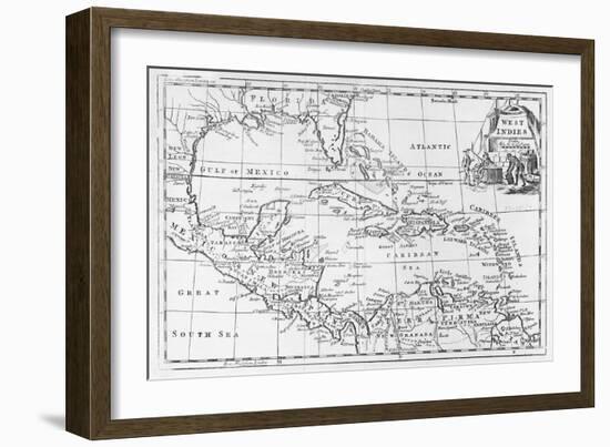 Map of the West Indies, Florida and South America-null-Framed Giclee Print