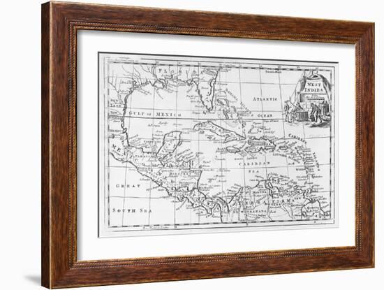 Map of the West Indies, Florida and South America-null-Framed Giclee Print