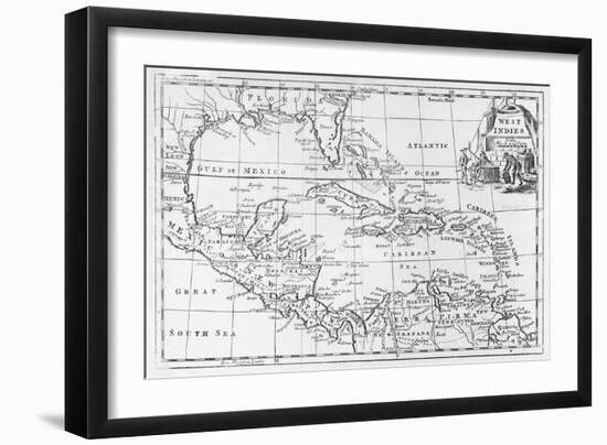 Map of the West Indies, Florida and South America-null-Framed Giclee Print