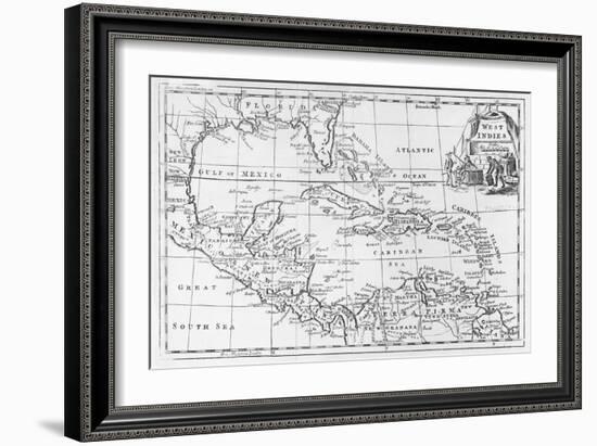 Map of the West Indies, Florida and South America-null-Framed Giclee Print