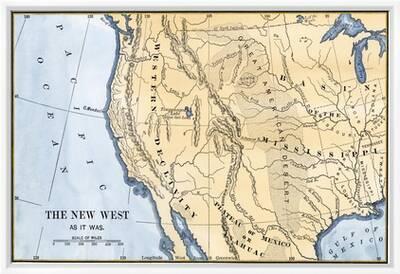 Map of the Western Frontier in the United States, 1800s' Giclee Print