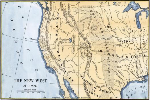 Map of the Western Frontier in the United States, 1800s' Giclee Print 