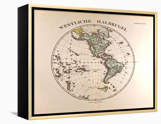 Map of the Western Hemisphere, 1872-null-Framed Premier Image Canvas