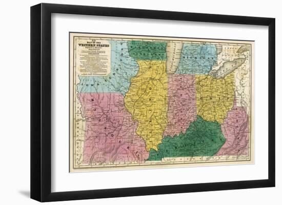 Map of the Western States, c.1839-Samuel Augustus Mitchell-Framed Art Print