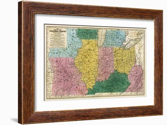 Map of the Western States, c.1839-Samuel Augustus Mitchell-Framed Art Print