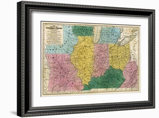 Map of the Western States, c.1839-Samuel Augustus Mitchell-Framed Art Print