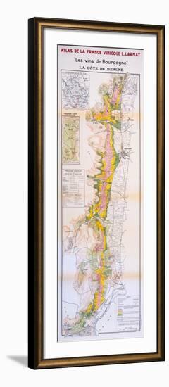 Map of the Wines of the Burgundy Region: Côte De Beaune-null-Framed Giclee Print