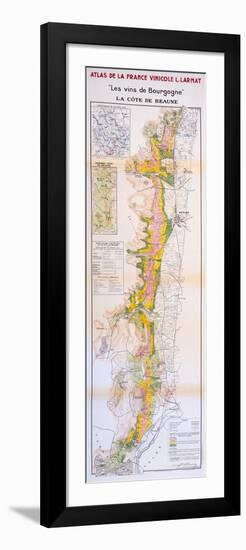 Map of the Wines of the Burgundy Region: Côte De Beaune-null-Framed Giclee Print