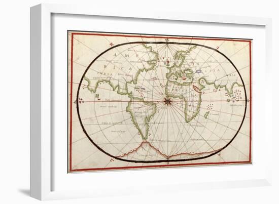 Map of the World, 1590-Science Source-Framed Giclee Print