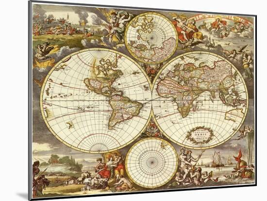 Map of the World 1670-null-Mounted Giclee Print