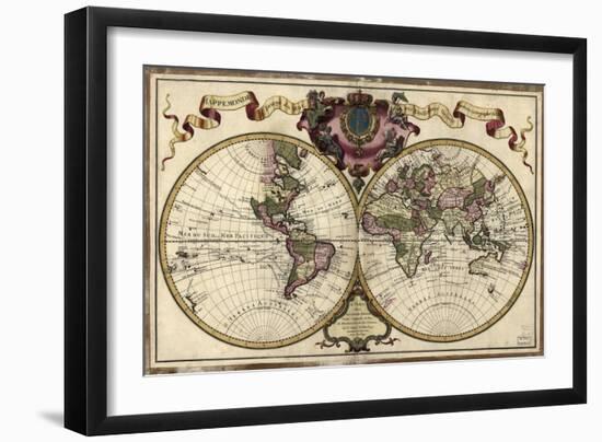 Map of the World, 1720-Science Source-Framed Giclee Print