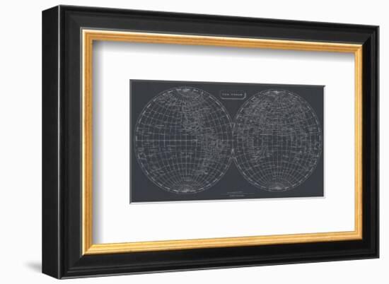 Map of the World, 1812 (chalkboard)-Aaron Arrowsmith-Framed Giclee Print