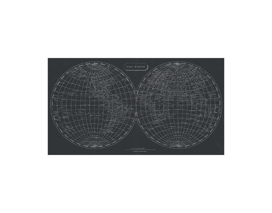 map of the world 1812 chalkboard art print by aaron arrowsmith
