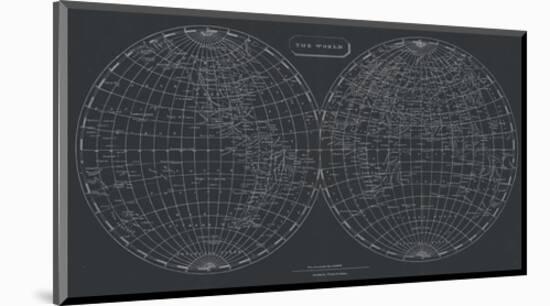 Map of the World, 1812 (chalkboard)-Aaron Arrowsmith-Mounted Art Print