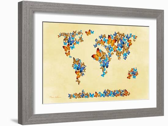 Map of the World 1998 3-Mark Ashkenazi-Framed Giclee Print