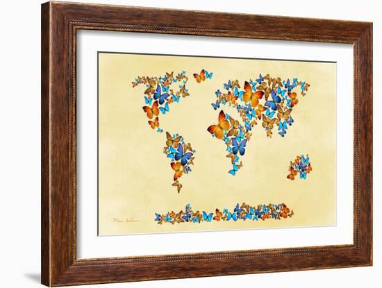 Map of the World 1998 3-Mark Ashkenazi-Framed Giclee Print