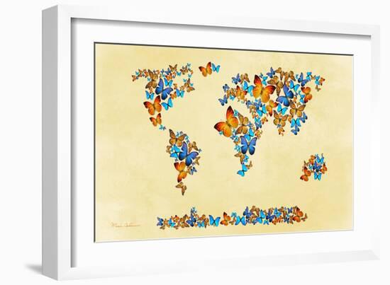 Map of the World 1998 3-Mark Ashkenazi-Framed Giclee Print