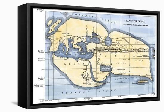 Map of the World According to Ancient Greek Geographer Eratosthenes-null-Framed Premier Image Canvas