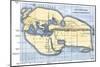 Map of the World According to Ancient Greek Geographer Eratosthenes-null-Mounted Giclee Print