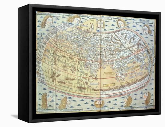 Map of the World, Based on Descriptions and Co-ordinates Given in 'Geographia'-Ptolemy-Framed Premier Image Canvas